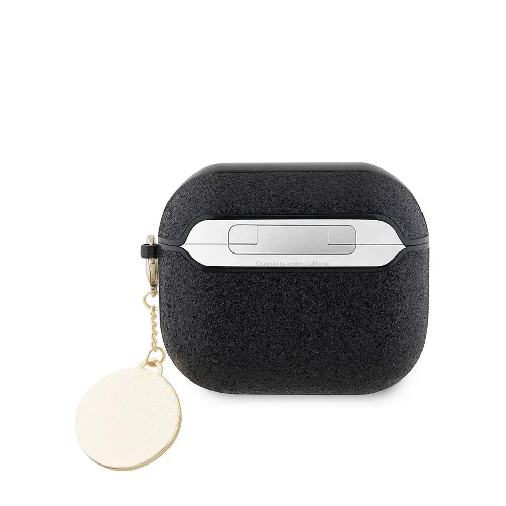 AirPods 3. Nesil Kılıf, Lisanslı Guess Glitter Kalp Süs Zincirli Kapak