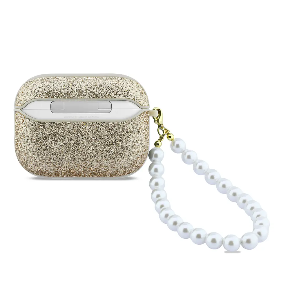 AirPods Pro 3 Kılıf Guess Glitter İnci Bilek Askılı Kapak