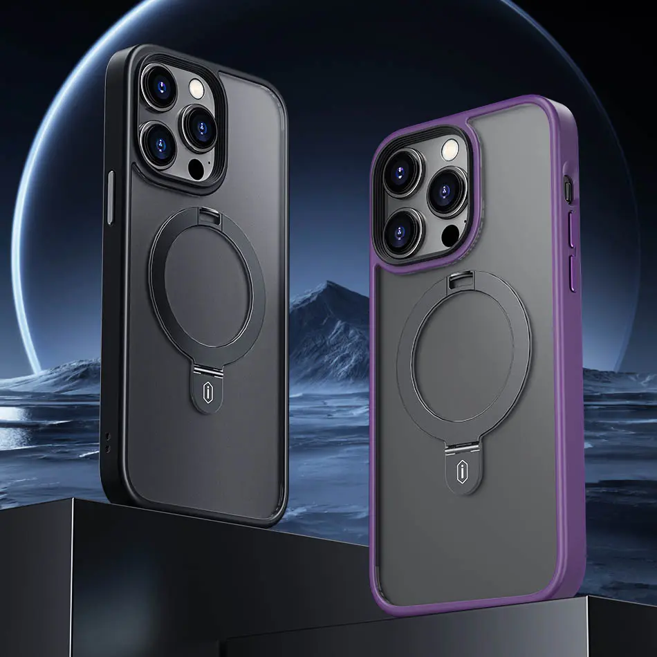 iPhone 14 Pro MagSafe Uyumlu Mat Transparan Standlı Kılıf - Wiwu ZMM-010