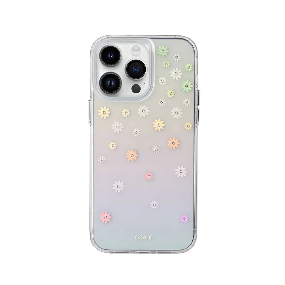 iPhone 14 Pro Çiçek Desenli Taşlı Kılıf - Coehl Aster