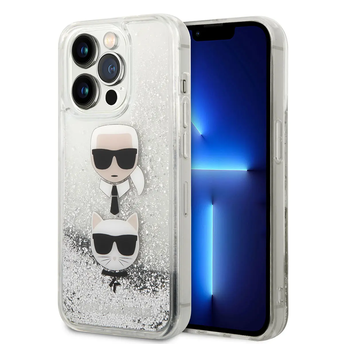 iPhone 14 Pro Sıvılı Simli Kılıf - Karl Lagerfeld K&C Head