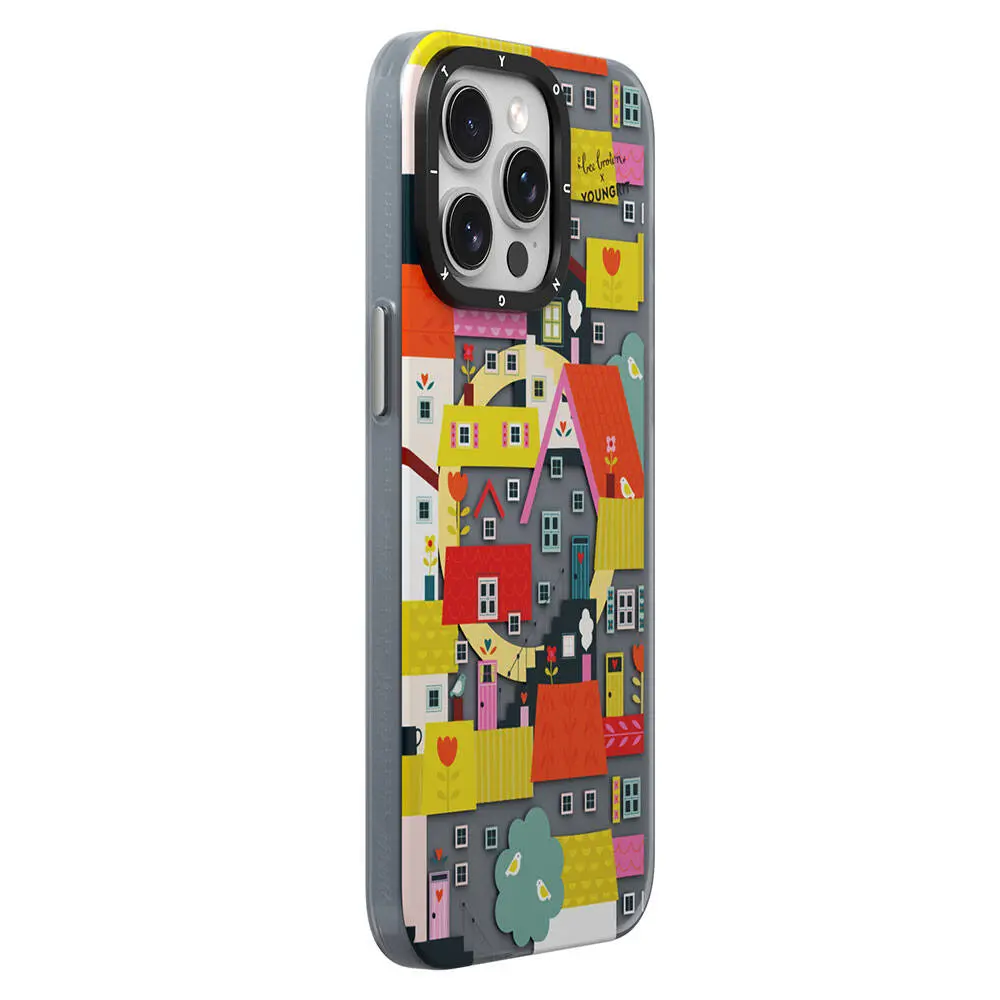 iPhone 14 Pro MagSafe Uyumlu Kılıf - Youngkit Colorful Life Bee Brown