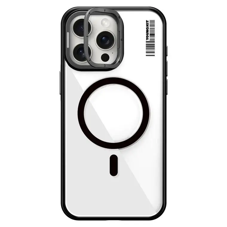 iPhone 14 Pro MagSafe Uyumlu Şeffaf Kılıf - Youngkit Crystal Grid