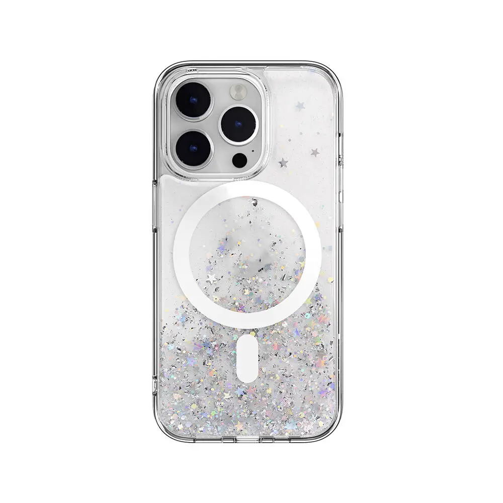 iPhone 14 Pro MagSafe Uyumlu Şeffaf Simli Kılıf - Switcheasy Starfield-M