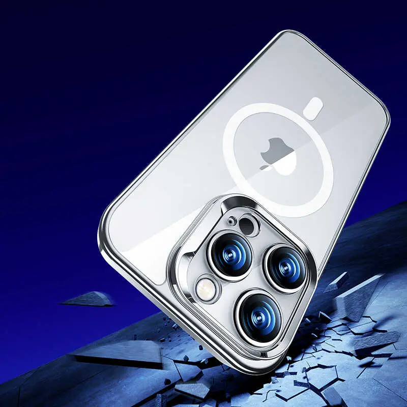 iPhone 14 Pro MagSafe Uyumlu Cam Arka Yüzeyli Kılıf - Benks Electroplated