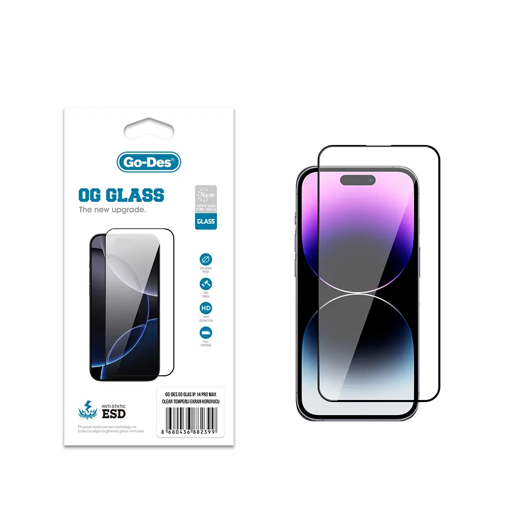 iPhone 14 Pro Max Temperli Cam Ekran Koruyucu - Go Des OG Glass