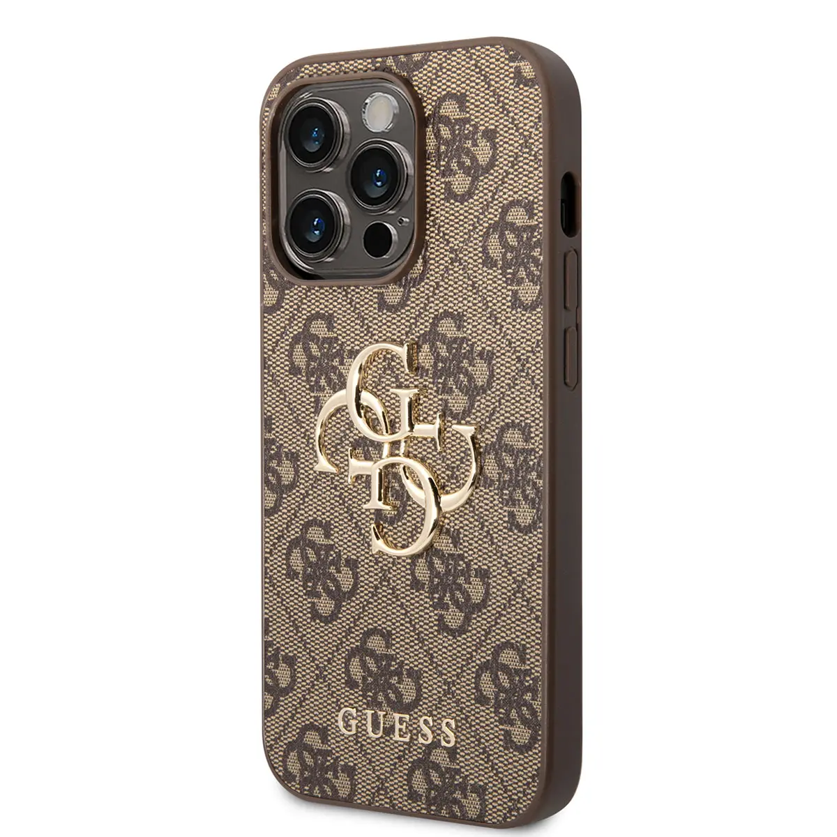 iPhone 14 Pro Max PU Deri Kılıf, Büyük Metal Logo - Guess