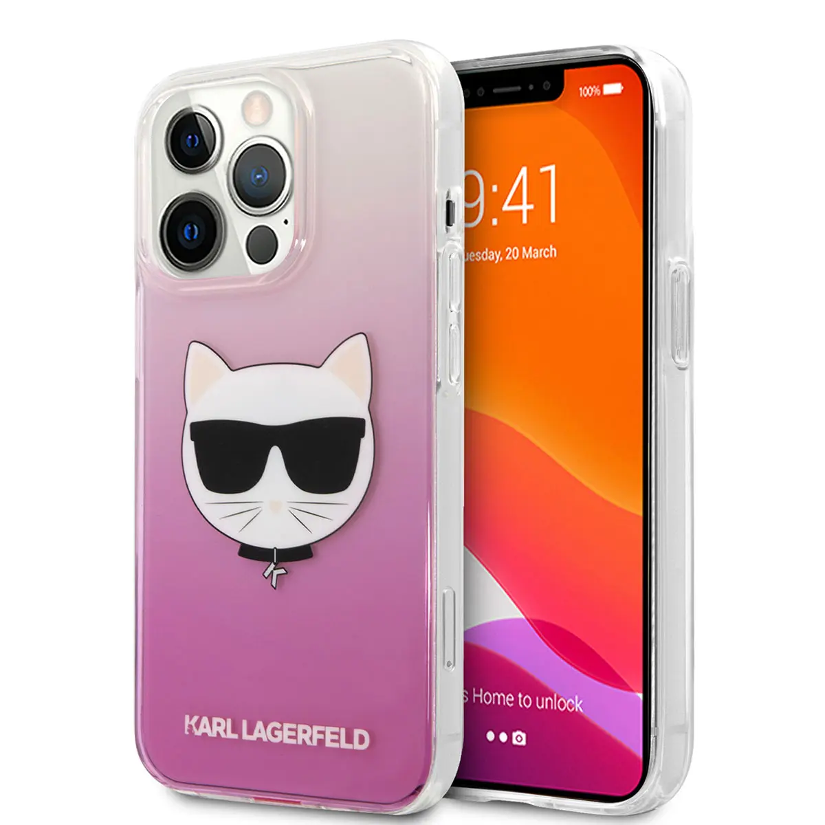 iPhone 14 Pro Max Sert TPU Kılıf, Choupette Dizayn - Karl Lagerfeld