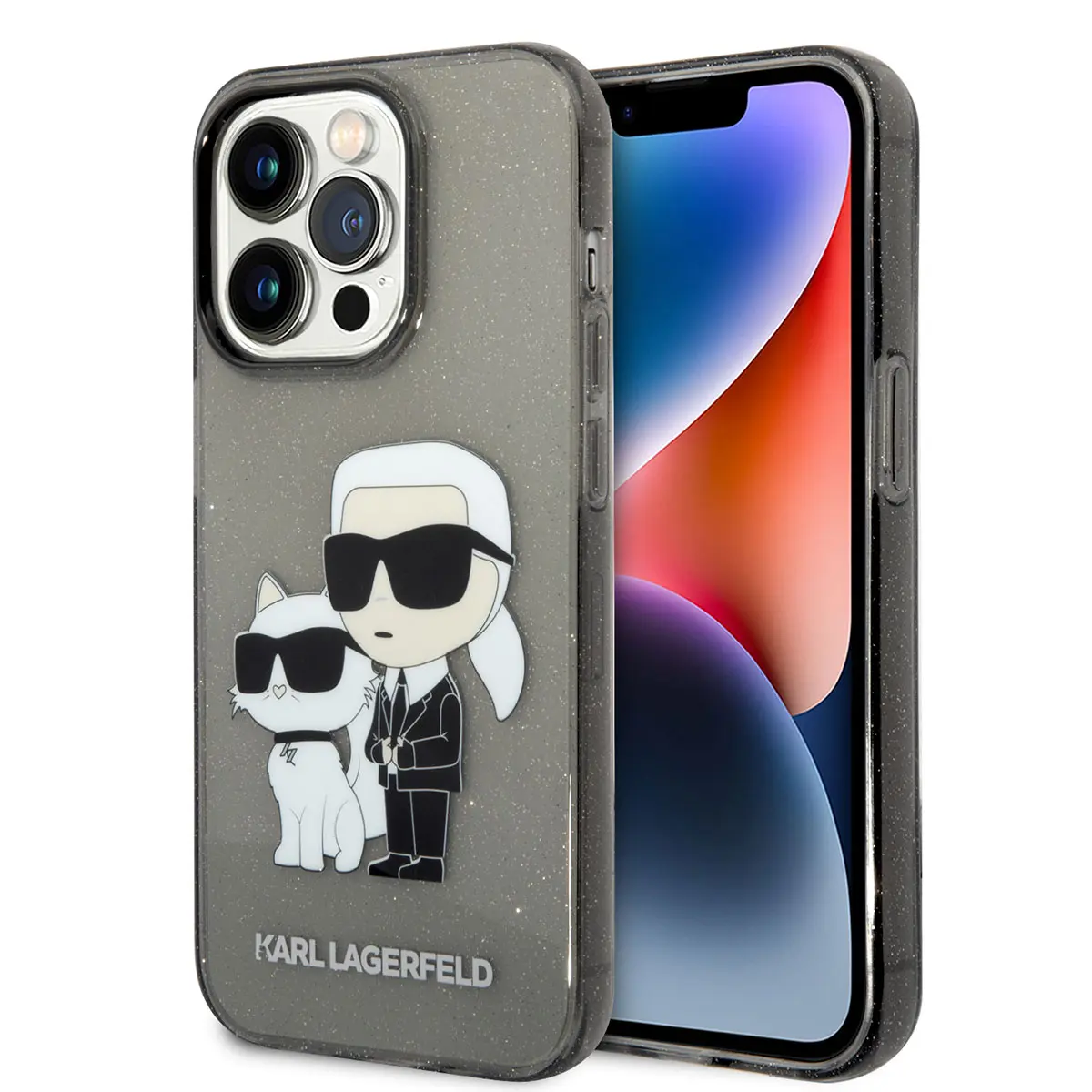 iPhone 14 Pro Max Şeffaf Simli Kılıf - Karl Lagerfeld K&C