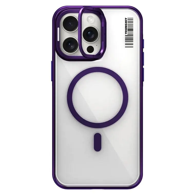 iPhone 14 Pro Max MagSafe Uyumlu Şeffaf Kılıf - Youngkit Crystal Grid
