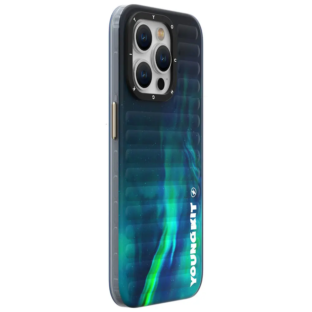 iPhone 15 Kuzey Işıkları Desenli Kılıf - Youngkit Aurora Serisi