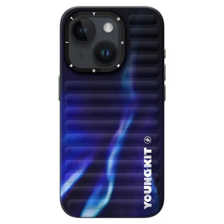 iPhone 15 Kuzey Işıkları Desenli Kılıf - Youngkit Aurora Serisi