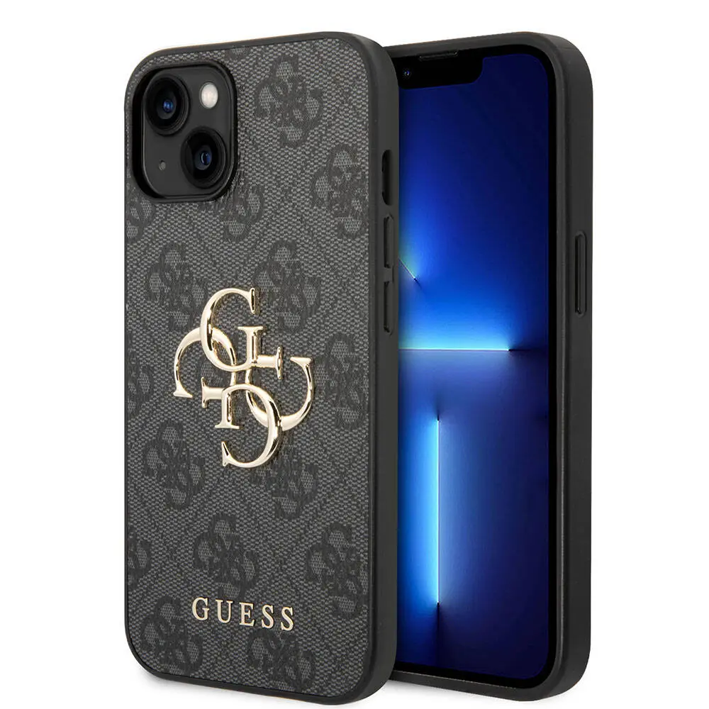 iPhone 15 Plus PU Deri Kılıf, 4G Metal Logolu - Guess