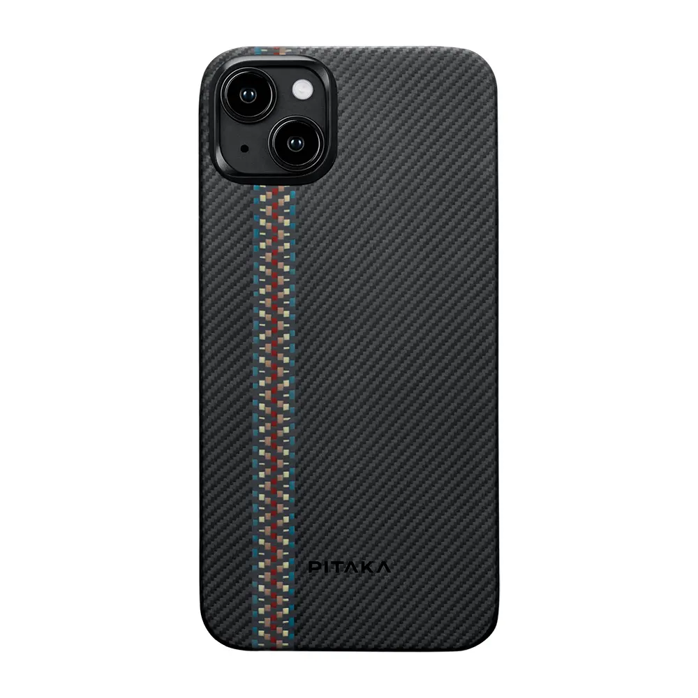 iPhone 15 Plus MagSafe Uyumlu Aramid Fiber Kılıf - Pitaka Tactile Woven Orchestra Rhapsody