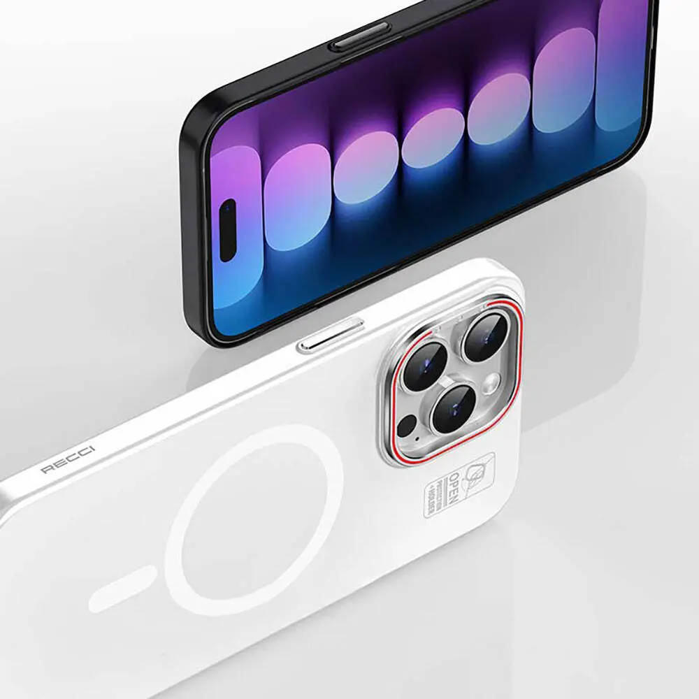 iPhone 15 Plus MagSafe Uyumlu Standlı Mat Kılıf - Recci Glaze