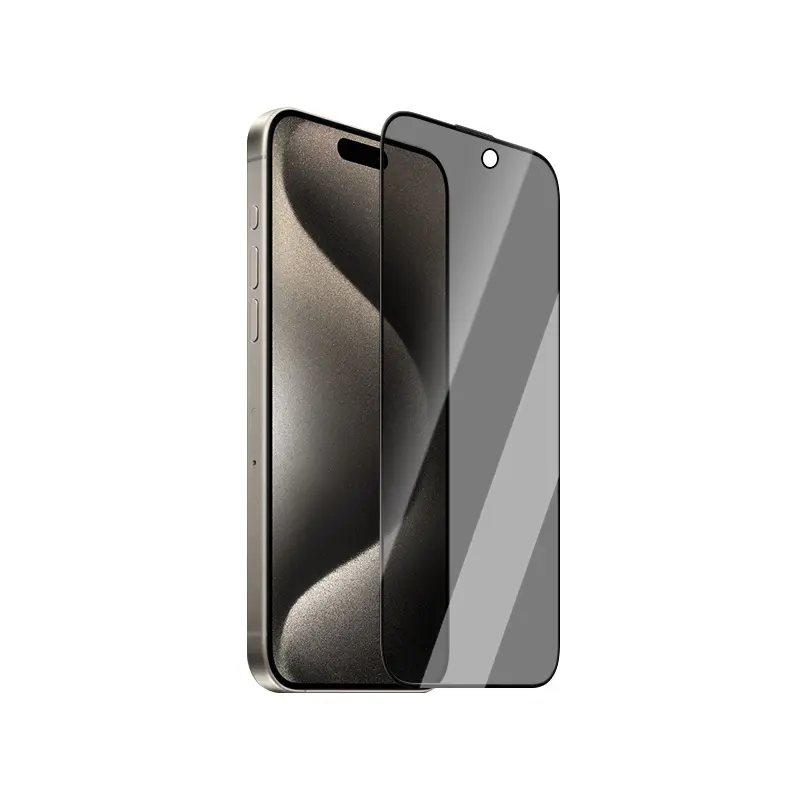 iPhone 15 Pro Gizlilik Filtreli Temperli Cam Ekran Koruyucu - CaseWorld HD Privacy