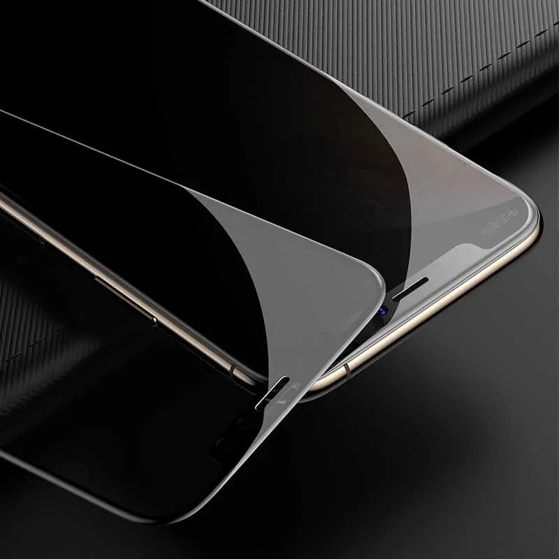 iPhone 15 Pro Gizlilik Camlı Ekran Koruyucu - Davin 5D Privacy