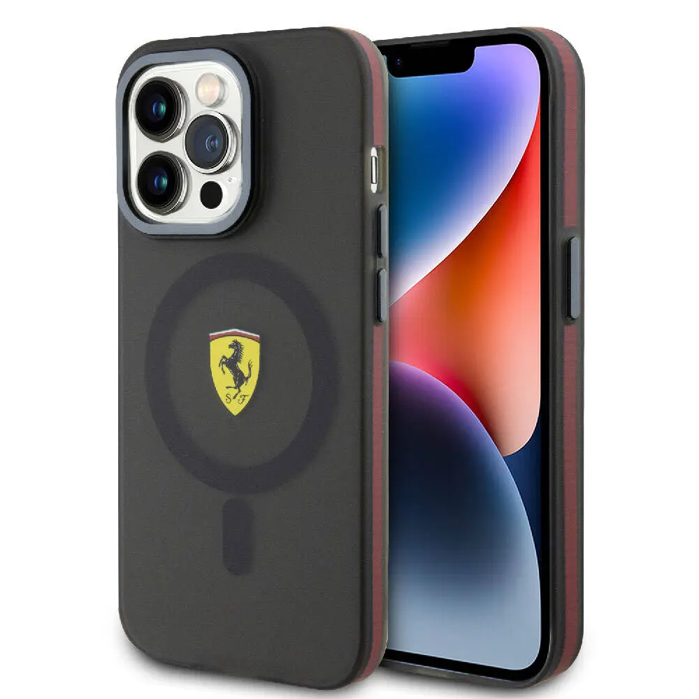 iPhone 15 Pro MagSafe Uyumlu Ferrari Lisanslı Kılıf - Kontrast Bumper