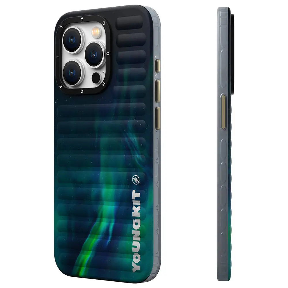 iPhone 15 Pro Kuzey Işıkları Desenli Kılıf - Youngkit Aurora
