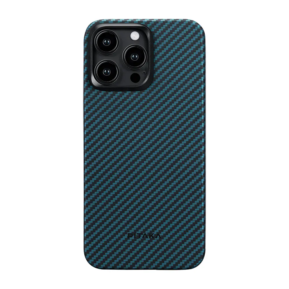 iPhone 15 Pro MagSafe Uyumlu Aramid Fiber Kılıf - Pitaka Ultra-Slim Classic