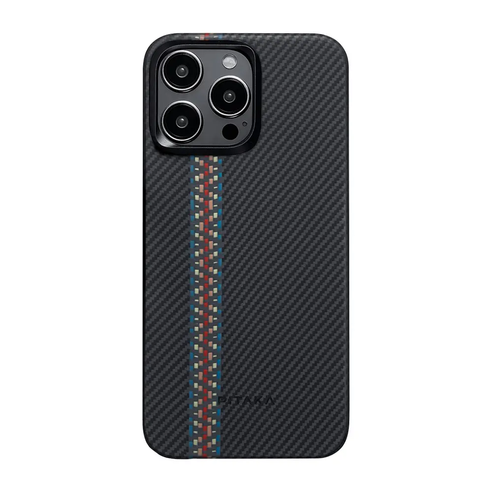iPhone 15 Pro MagSafe Uyumlu Aramid Fiber Kılıf - Pitaka Tactile Woven Orchestra Rhapsody