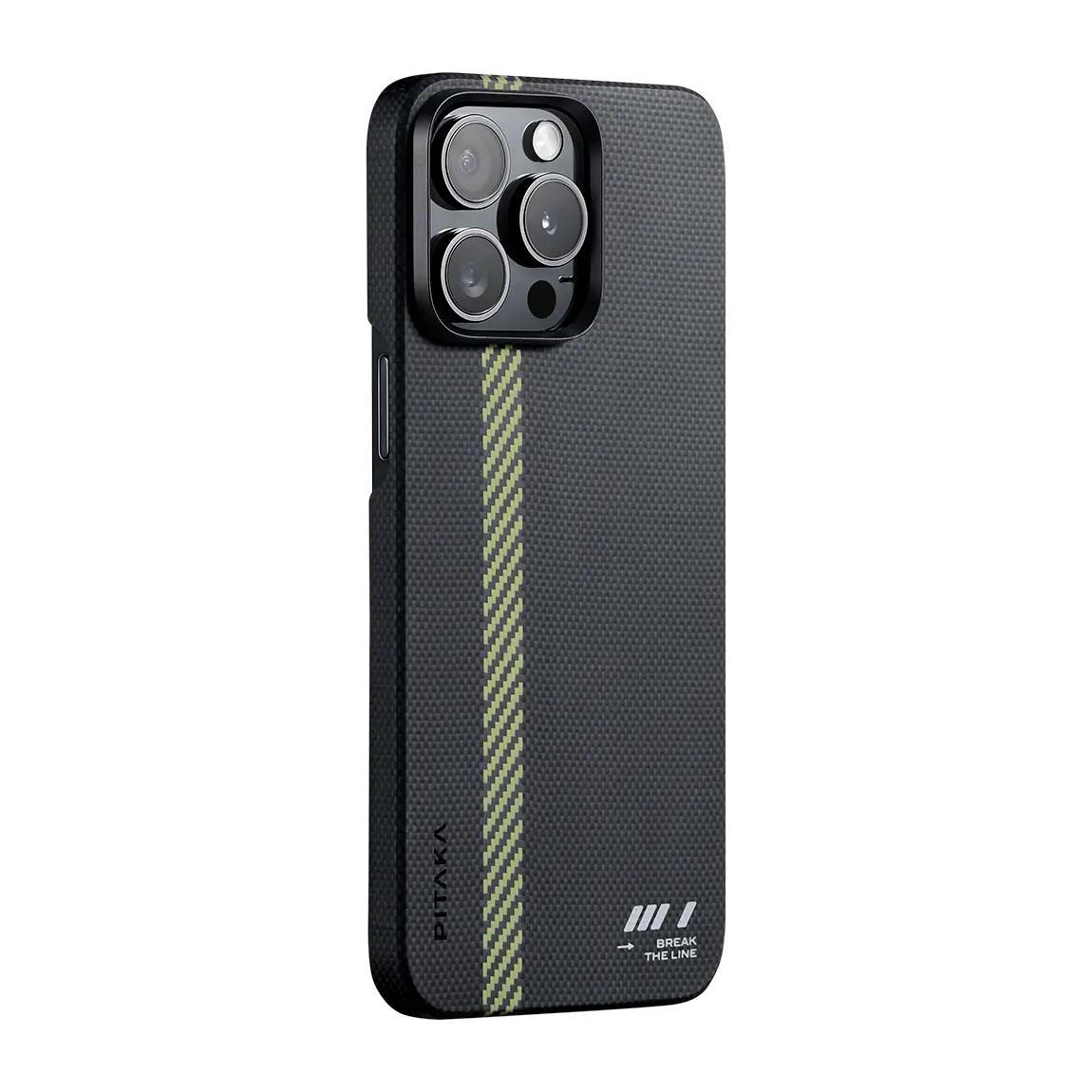 iPhone 15 Pro MagSafe Uyumlu Aramid Fiber Kılıf - Pitaka Tactile Woven Break The Line