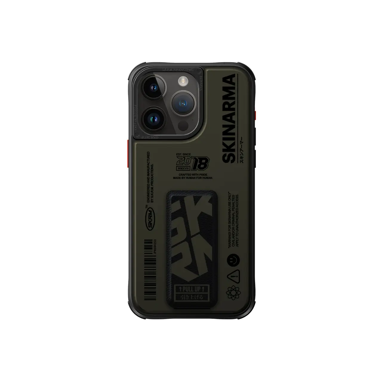 iPhone 15 Pro Desenli Standlı Kılıf - Skinarma Spunk Airbag