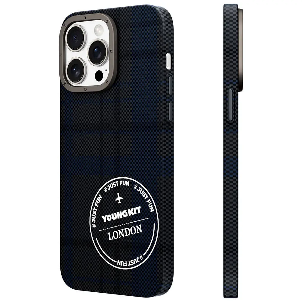 iPhone 15 Pro Max Ekose Desenli Kılıf - Youngkit Gezhi Serisi