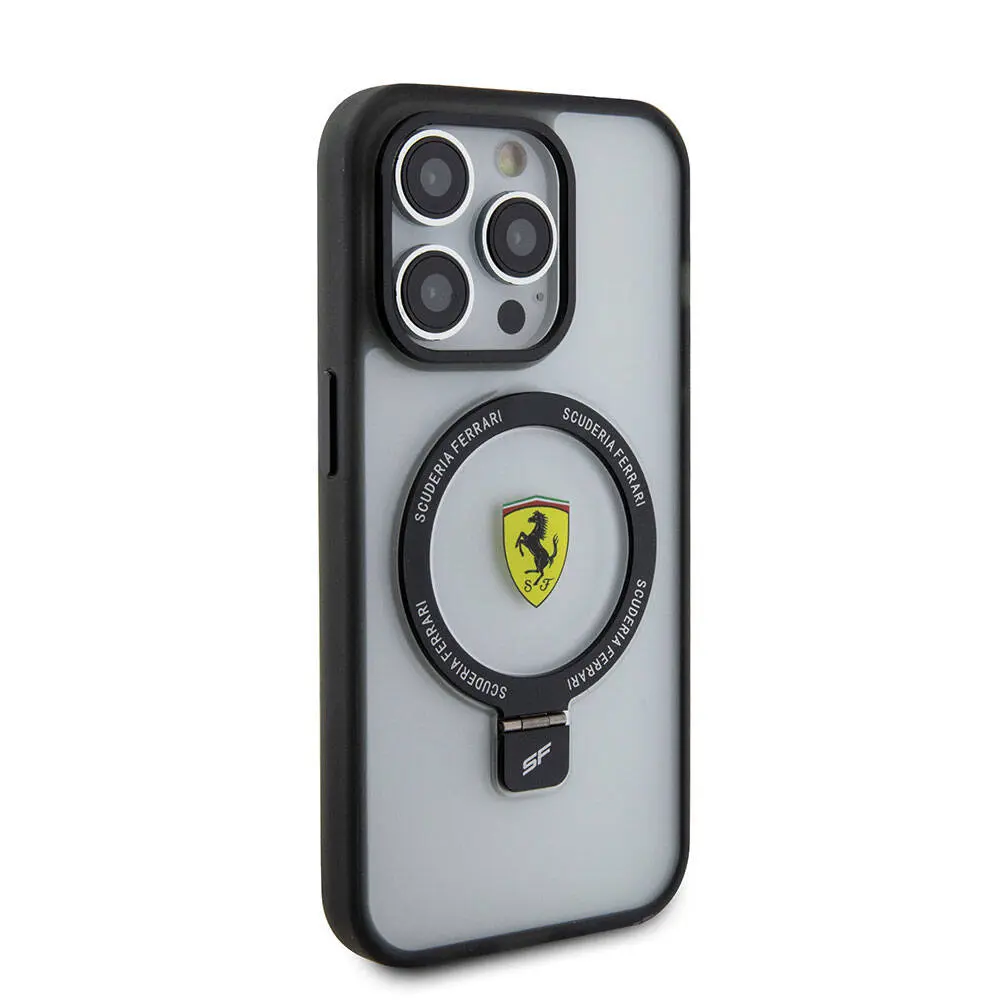 iPhone 15 Pro Max MagSafe Uyumlu Standlı Kılıf - Ferrari Buzlu Yüzey