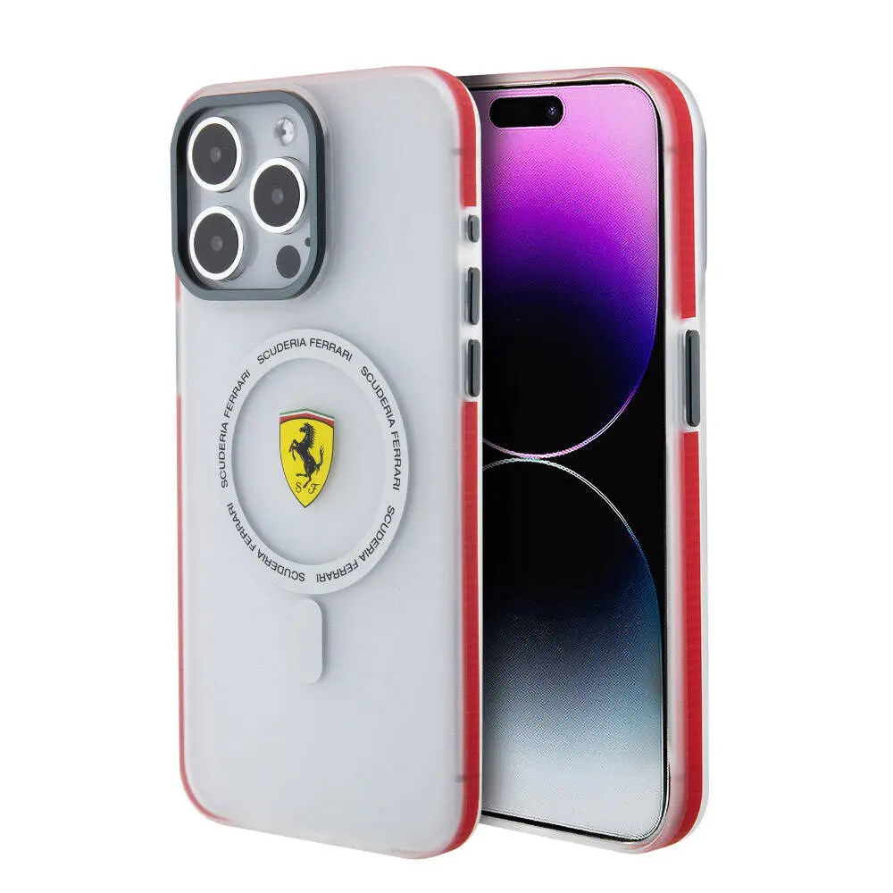 iPhone 15 Pro Max MagSafe Uyumlu Lisanslı Kılıf - Ferrari Kontrast Bumper SF Ring