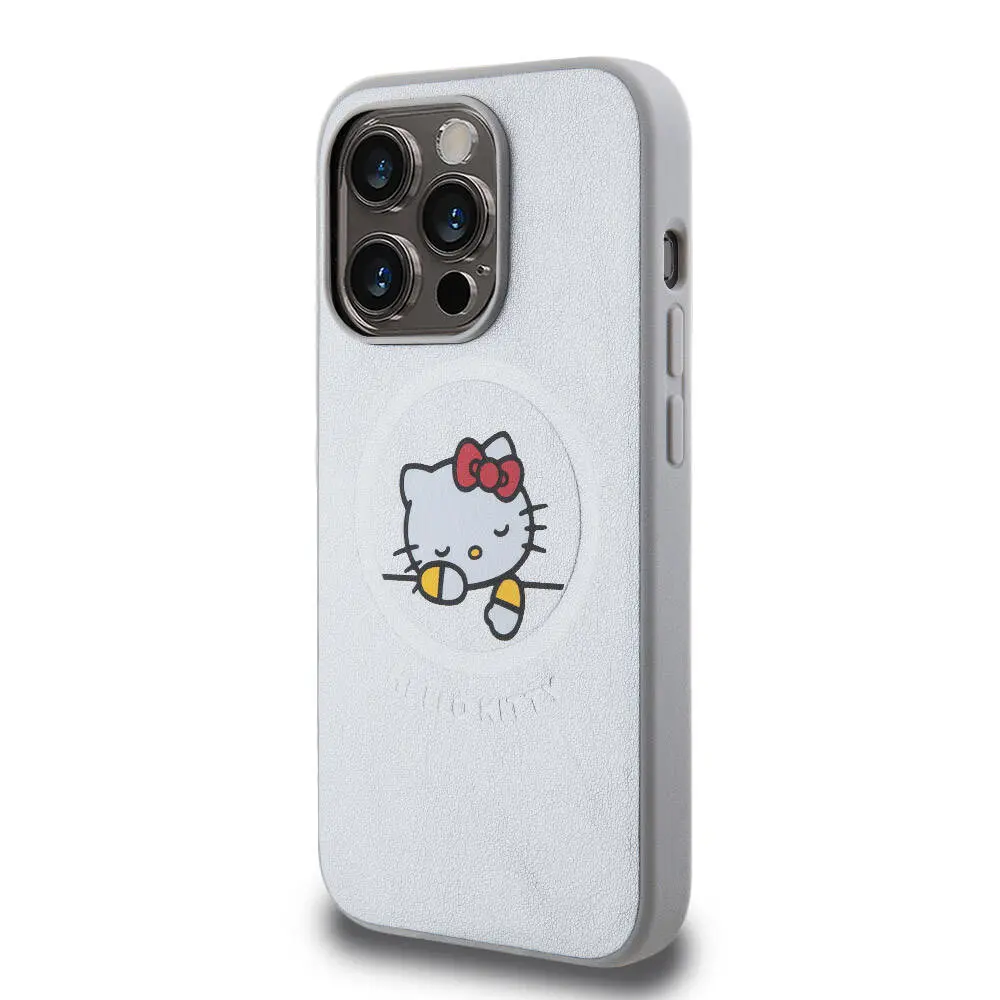iPhone 15 Pro Max MagSafe Uyumlu Hello Kitty Lisanslı Deri Kılıf