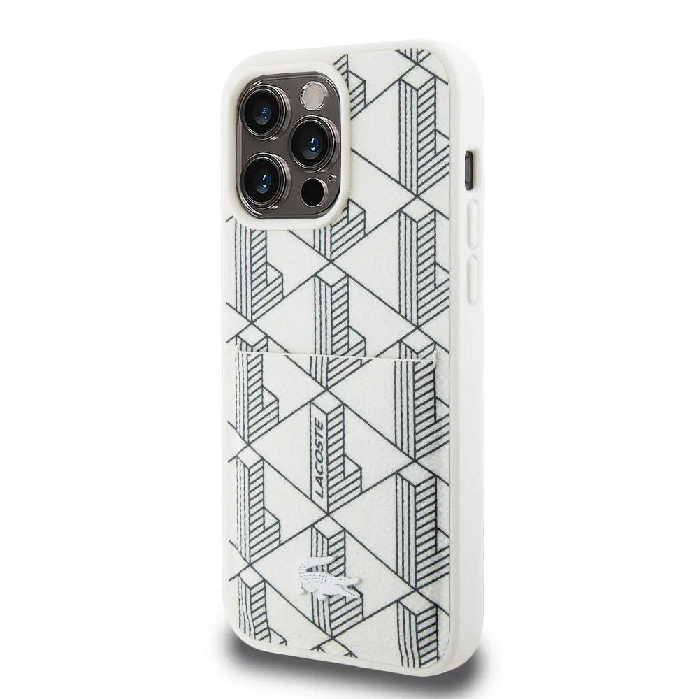 iPhone 15 Pro Max MagSafe Uyumlu Kartlıklı Kılıf - Lacoste Monogram