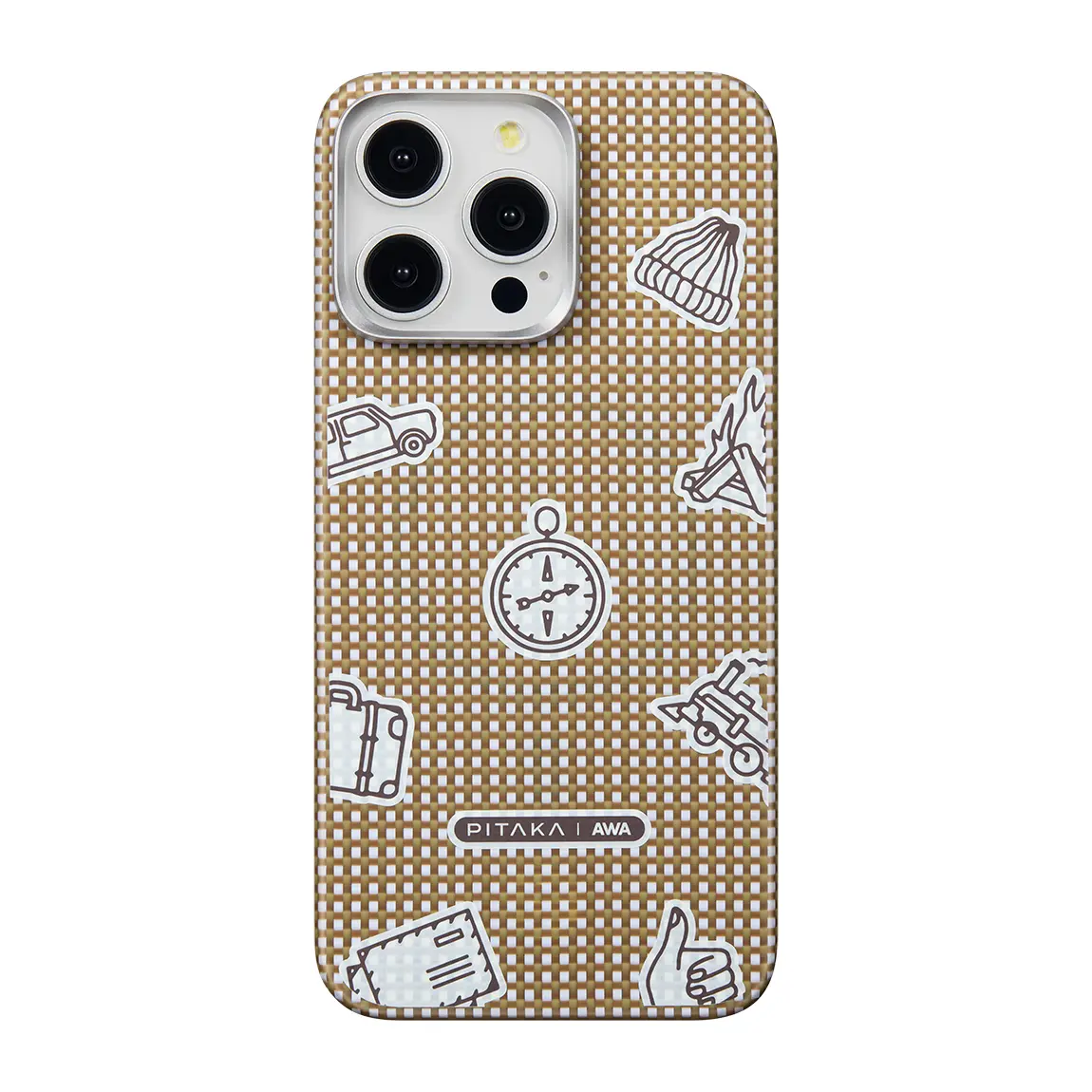 iPhone 15 Pro Max MagSafe Uyumlu Aramid Fiber Kılıf - Pitaka MagEZ Classic Canyon