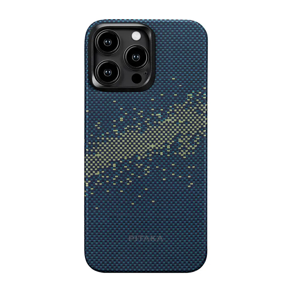 iPhone 15 Pro Max MagSafe Uyumlu Aramid Fiber Kılıf - Pitaka Tactile Woven Starpeak Milky Way Galaxy