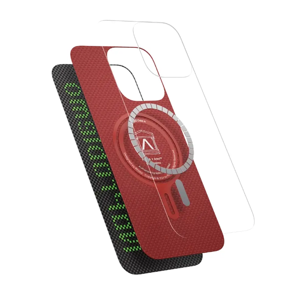 iPhone 15 Pro Max MagSafe Uyumlu Aramid Fiber Kılıf - Pitaka Tactile Woven Aries