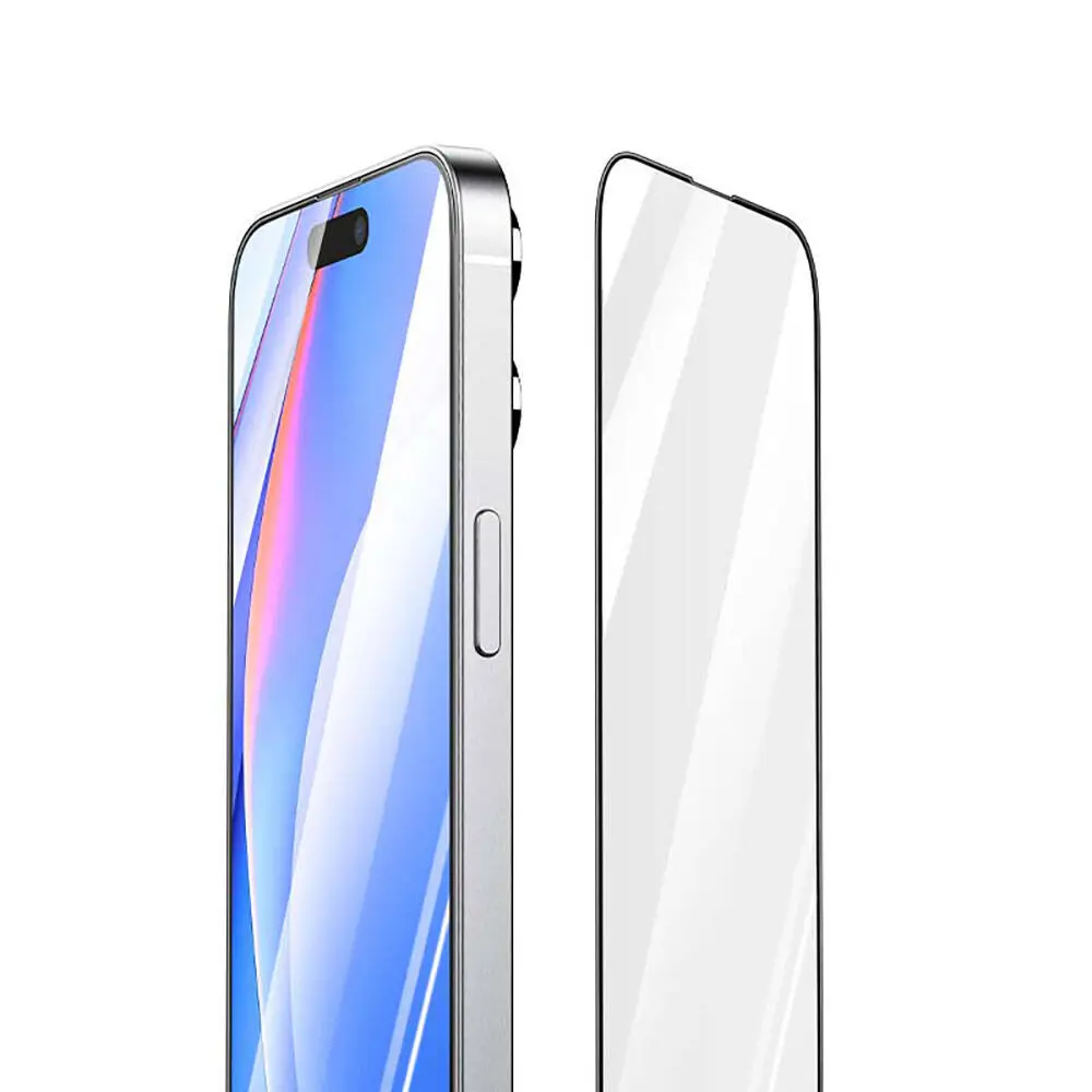 iPhone 15 Pro Max 3D HD Full Transparan Temperli Cam Ekran Koruyucu - Recci RSP-A05SD