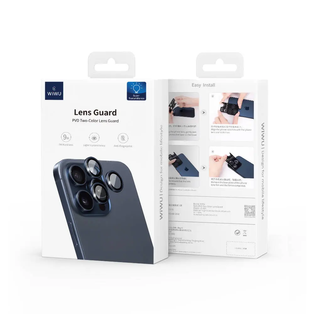 iPhone 15 Pro Max Metal Kamera Lens Koruyucu - Wiwu LG-004 PVD Lens Guard