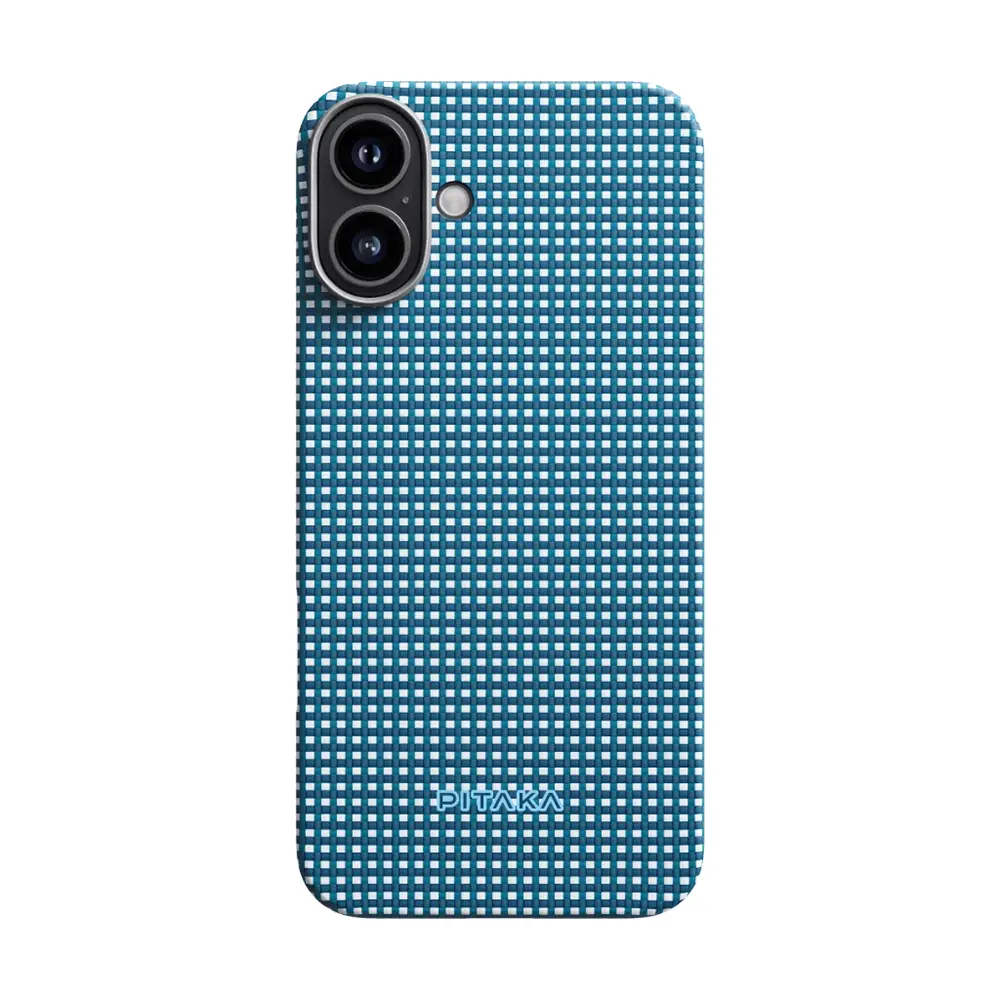 iPhone 16 MagSafe Uyumlu Aramid Fiber Kılıf - Pitaka Ultra-Slim Classic Ocean Blue