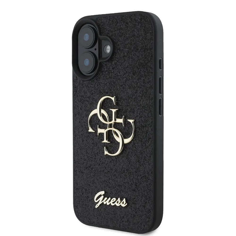 iPhone 16 Uyumlu Glitter Kılıf, Büyük Metal Logolu - Guess 4G