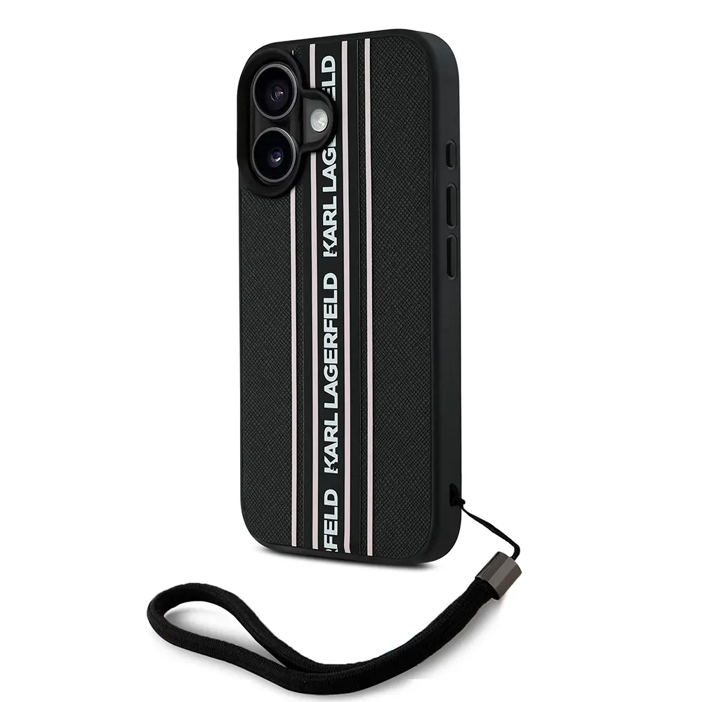 iPhone 16 Askılı Saffiano Kılıf - Karl Lagerfeld Athleisure