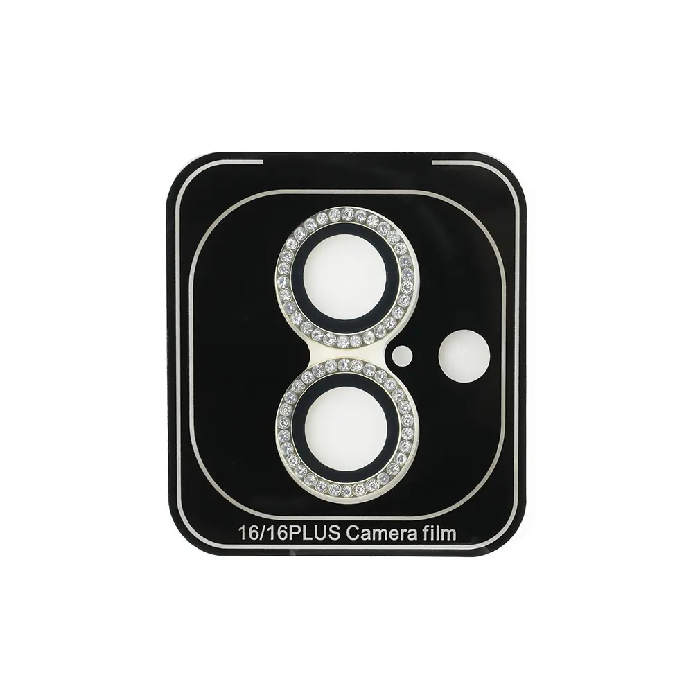 iPhone 16 Plus Rhinestone Taşlı Kamera Lens Koruyucu - Guess