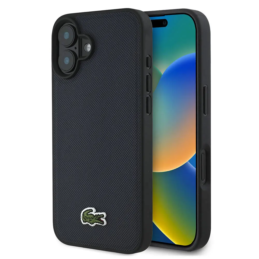 iPhone 16 Plus PU Pike Desenli Lisanslı Kılıf - Lacoste