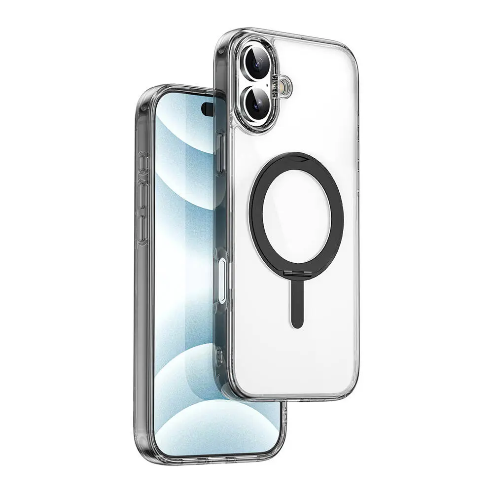 iPhone 16 Plus MagSafe Uyumlu Standlı Şeffaf Kılıf - Wiwu iShield Ultra