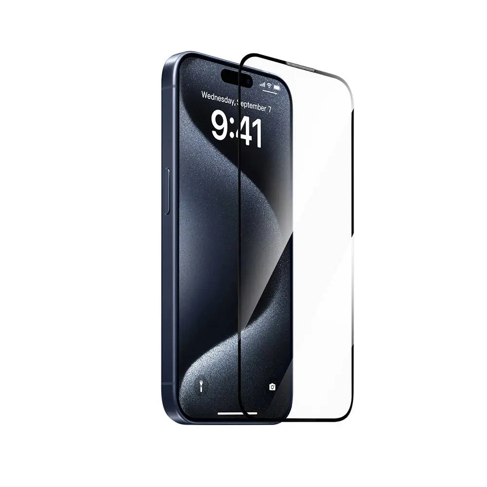 iPhone 16 Pro Temperli Cam Ekran Koruyucu, Kolay Uygulama Aparatlı - Wiwu SQ-008