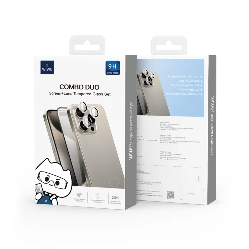 iPhone 16 Pro Ekran ve Kamera Lens Koruyucu Set - Wiwu Wi-IP002