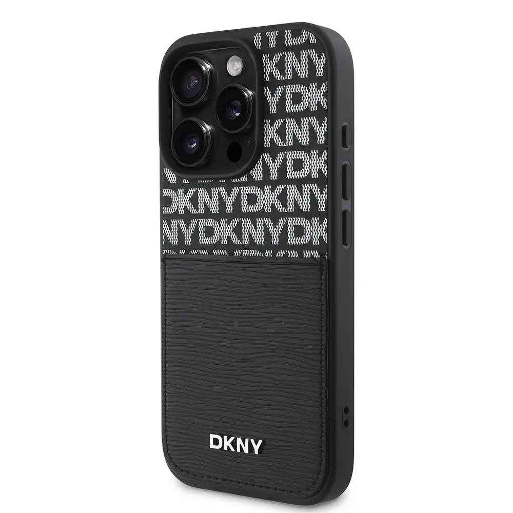 iPhone 16 Pro Kartlıklı Kılıf - DKNY Lisanslı Repeat Texture Pattern