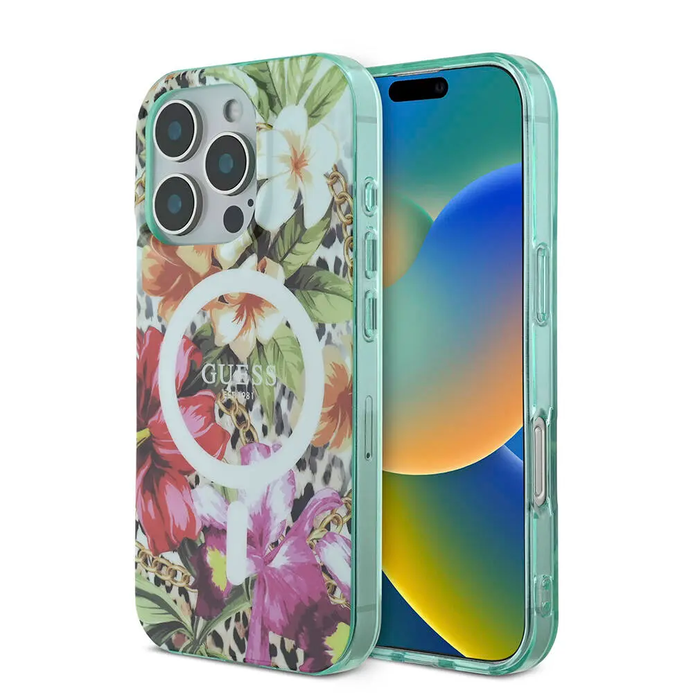 iPhone 16 Pro MagSafe Uyumlu IML Baskılı Kılıf - Guess Jungle Ring