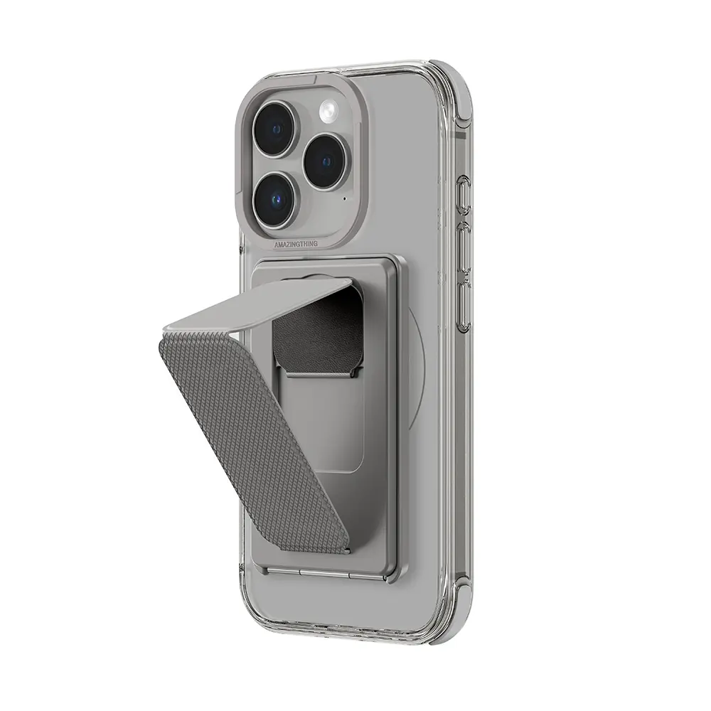 iPhone 16 Pro MagSafe Uyumlu Standlı ve Kartlıklı Şeffaf Kılıf - Amazingthing Omni Adventure