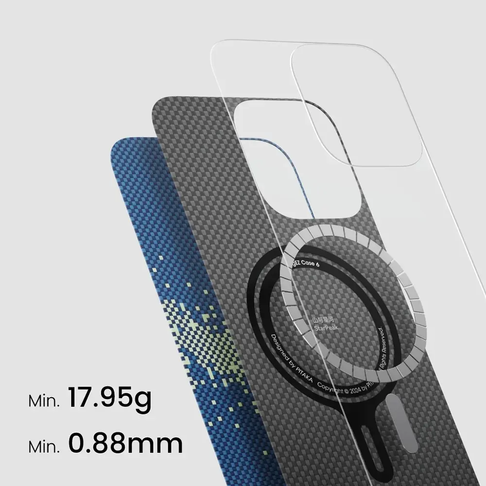 iPhone 16 Pro Max MagSafe Uyumlu Aramid Fiber Kılıf - Pitaka Tactile Woven Starpeak