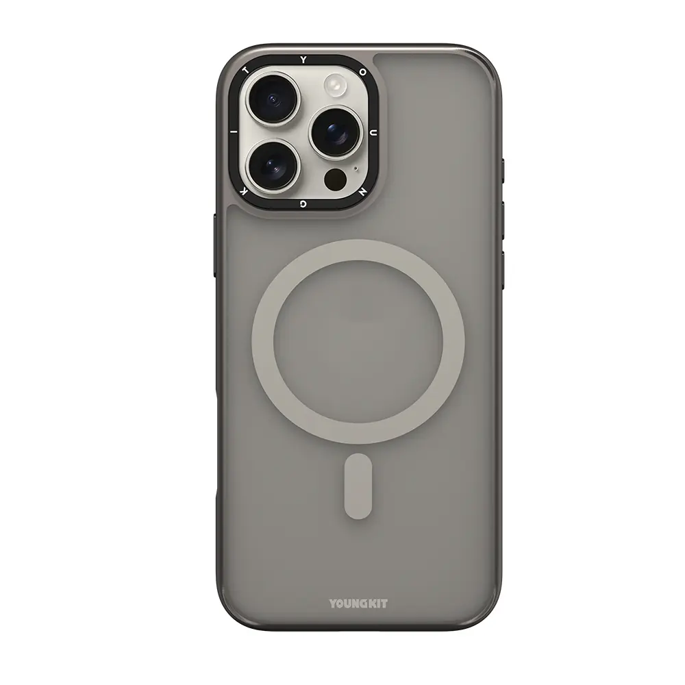 iPhone 16 Pro Max MagSafe Uyumlu Cam Arka Yüzeyli Kılıf - Youngkit Gemstone